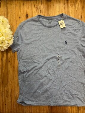 Polo by Ralph Lauren Men’s Heather Sky Blue Crew Neck Tee NWT